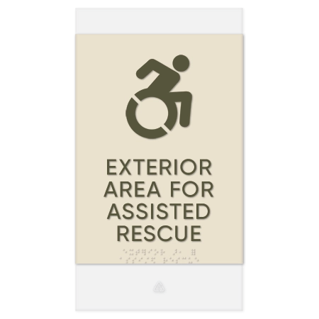 Exterior Area for Assisted Rescue Sign - Dynamic ISA Symbol