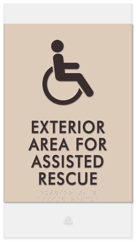 Exterior Area for Assisted Rescue Sign - ISA Symbol