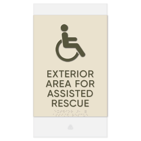 Exterior Area for Assisted Rescue Sign - ISA Symbol