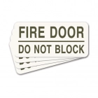 Fire Door - Do Not Block Label - 4 Pack