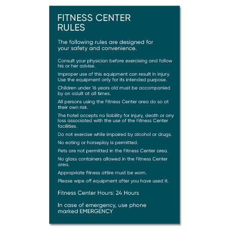 Fitness Center Rules