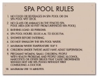 Florida Spa Pool Rules Sign