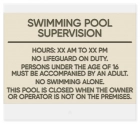 Front Desk Pool Supervision Sign - NJ Compliant
