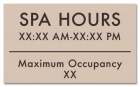 Georgia Spa Hours and Occupancy Sign