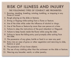 Georgia Water Slide Risk of Illness and Injury Sign