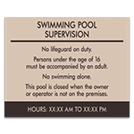Guest Room Pool Supervision Sign - NJ Compliant