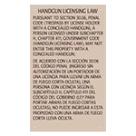 Handgun Licensing Law Sign (30.06) - Concealed