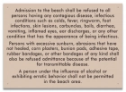 Illinois Beach Admission Rules Sign