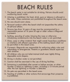 Illinois Beach Rules Sign