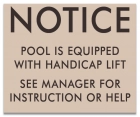 Illinois Handicap Lift Pool/Spa Sign
