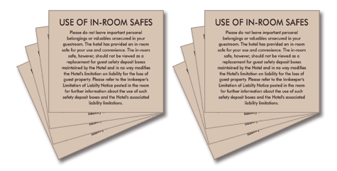 In-Room Safes Decal - 8 Pack