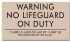 Iowa No Lifeguard On Duty Sign
