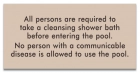 Massachusetts Pool Rules Health Sign