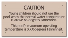 Michigan Pool Temperature Caution Sign