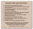 Mobile County, Alabama Pool Rules Sign