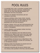 Nevada Pool Rules Sign