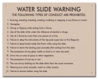 Nevada Water Slide Rules Sign