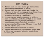 New Hampshire Spa Rules Sign