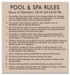 New Jersey Pool and Spa Rules Sign