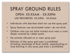 New York City Spray Ground Rules Sign