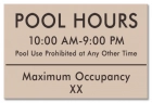 New York Pool Hours and Max Occupancy Sign