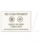 No Cash Payment - Easel Sign