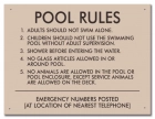 North Carolina Pool Rules and Emergency Phone Sign