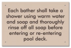 Ontario Canada Shower Rules Sign