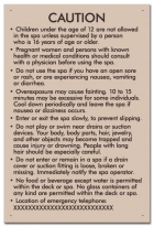 Ontario Canada Spa Rules Sign