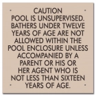 Ontario Canada Unsupervised Pool 2 Sign