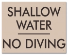 Ontario Shallow Water No Diving Sign