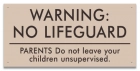Oregon No Wading Pool Lifeguard Sign