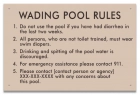 Oregon Wading Pool Rules Sign