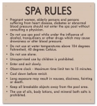 Prince Williams & Virginia Beach Spa Rules Sign