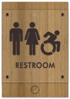 Restroom Sign w/Unisex & Dynamic ISA Symbols