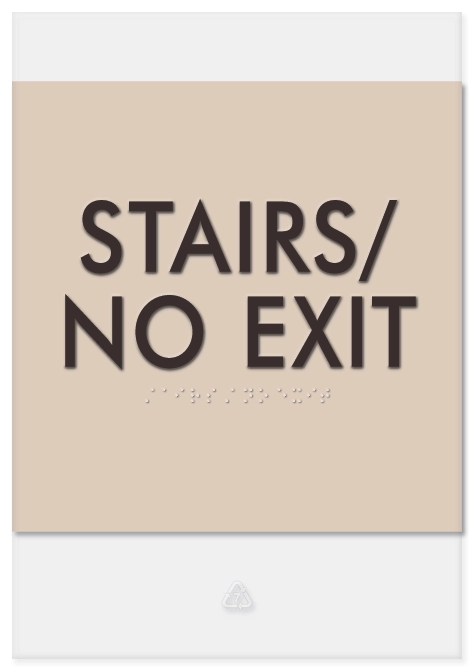 "Stairs/No Exit" Egress Sign - CA Compliant
