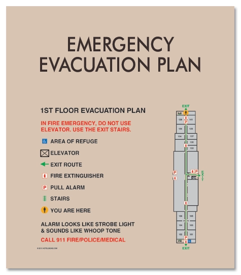 Standard Entrance Evacuation Plans - CA Compliant