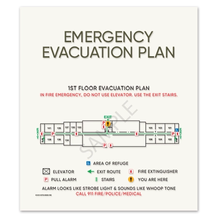 Standard Entrance Evacuation Plans - CA Compliant