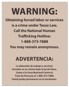 Texas Bilingual Human Trafficking Notice - Celtec