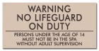 Texas No Lifeguard on Duty Pool Sign