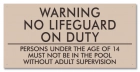 Texas No Lifeguard Pool Sign