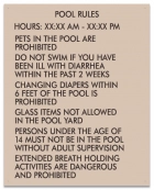 Texas Pool Rules Sign