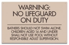 Utah No Lifeguard Pool Sign