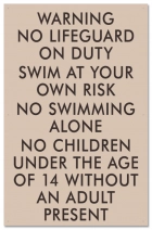 Virginia No Lifeguard Sign
