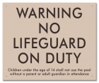 Warning No Lifeguard on Duty Sign