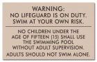 Washington DC No Lifeguard Pool Rules Sign