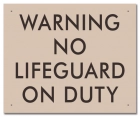 Washington DC No Lifeguard Pool Sign
