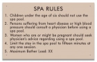 Washington Spa Rules Sign