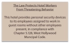 West Hollywood CA Housekeeper Protection Notice - Acrylic - 4 Pk