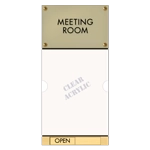 2-Line Meeting Room Sign w/Window & Sliding Panel